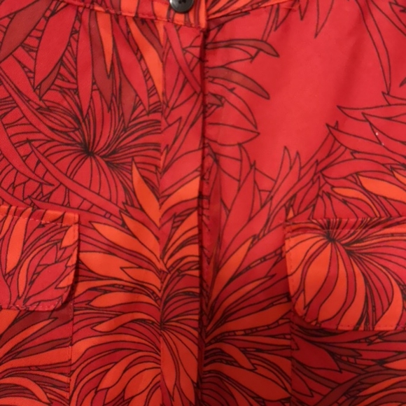 Anne Klein Red Button Down Blouse - Picture 6 of 7